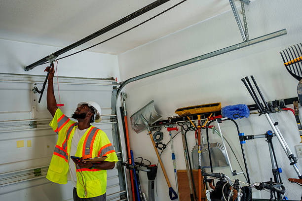 Professional Garage Door Panel Replacement technician working in Clinton, OK
